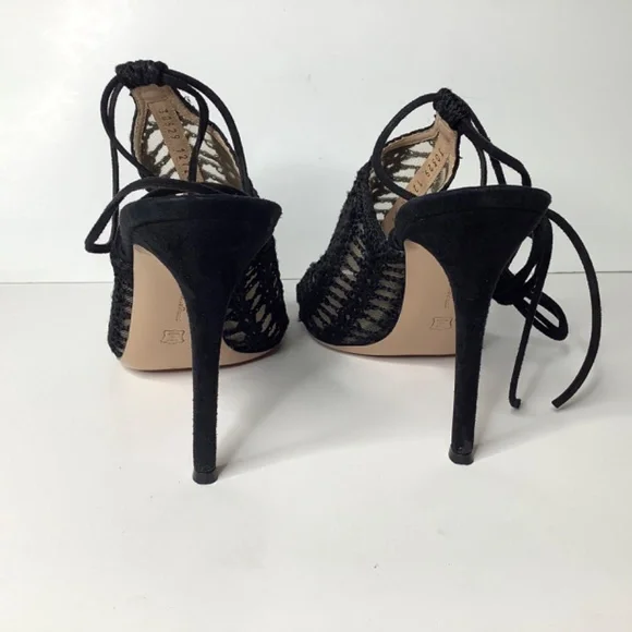 GIANVITO ROSSI Bardot crochet-knit and suede heels - Picture 9 of 16